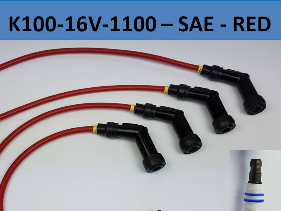 K100-4V K1100 NGK ignition wires - SAE Connector - RED